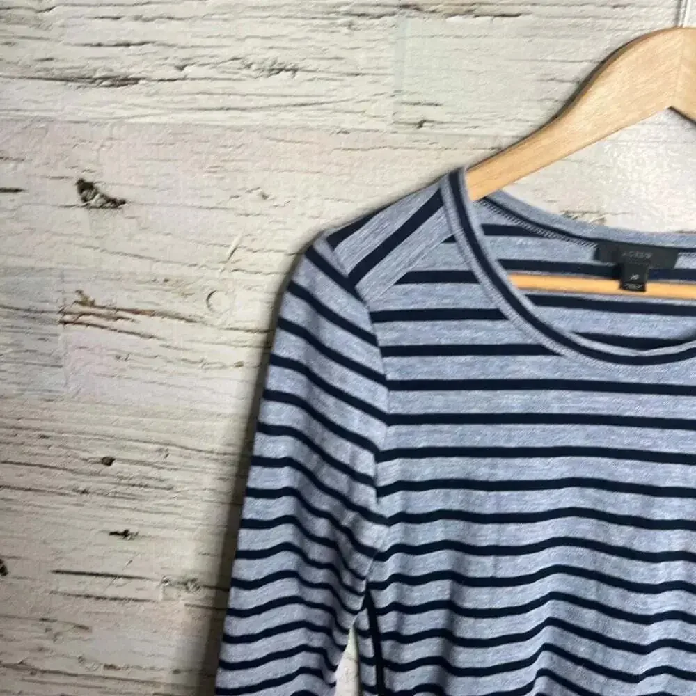 J crew blue  striped long sleeve dress size xs